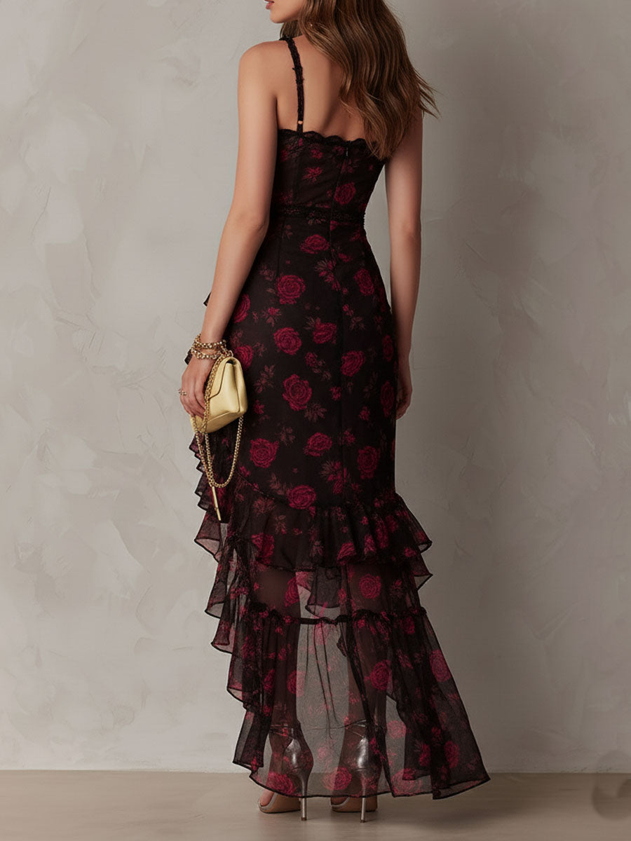 Valeria | Floral Ruffle Maxi Dress