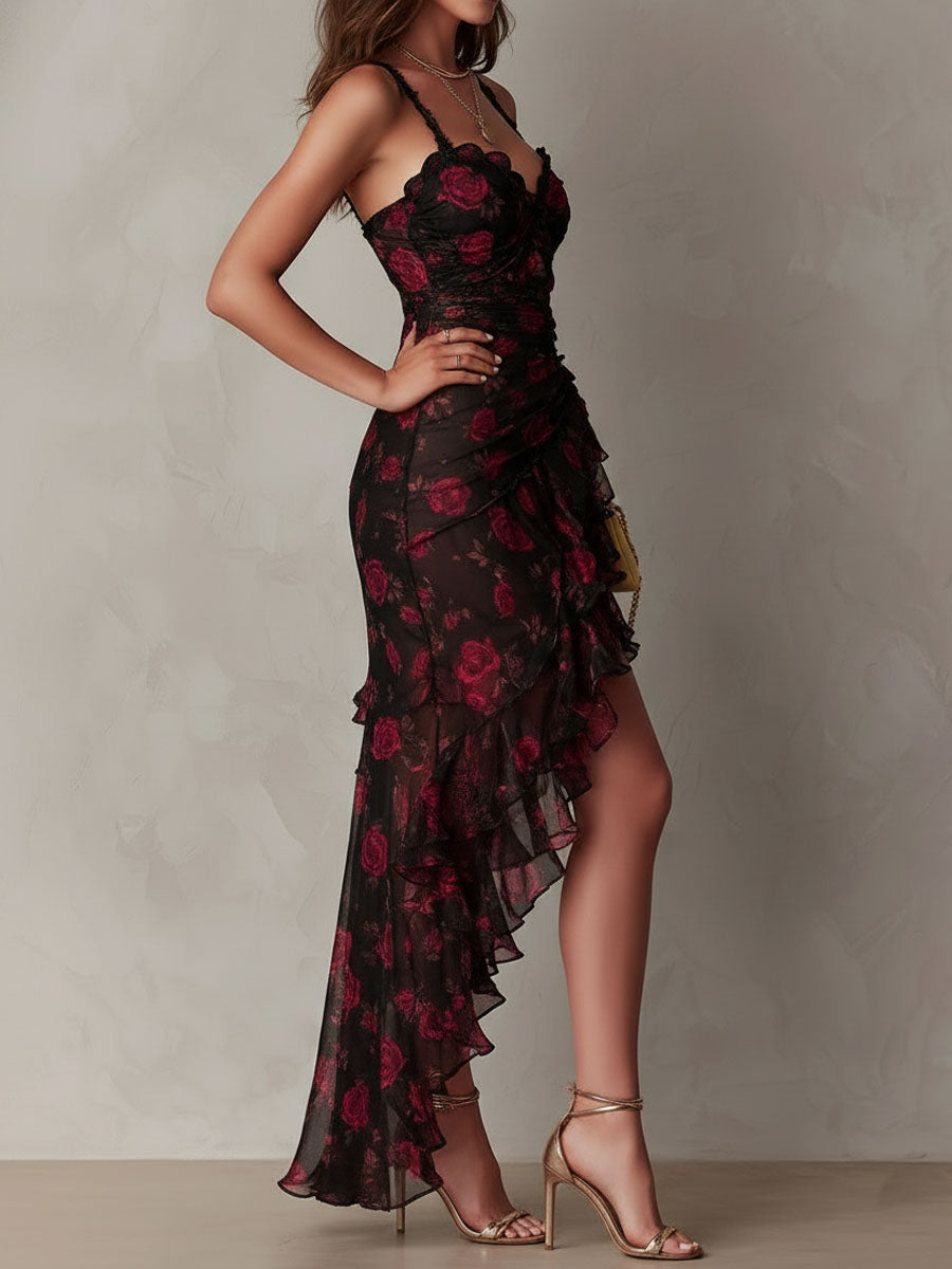 Valeria | Floral Ruffle Maxi Dress
