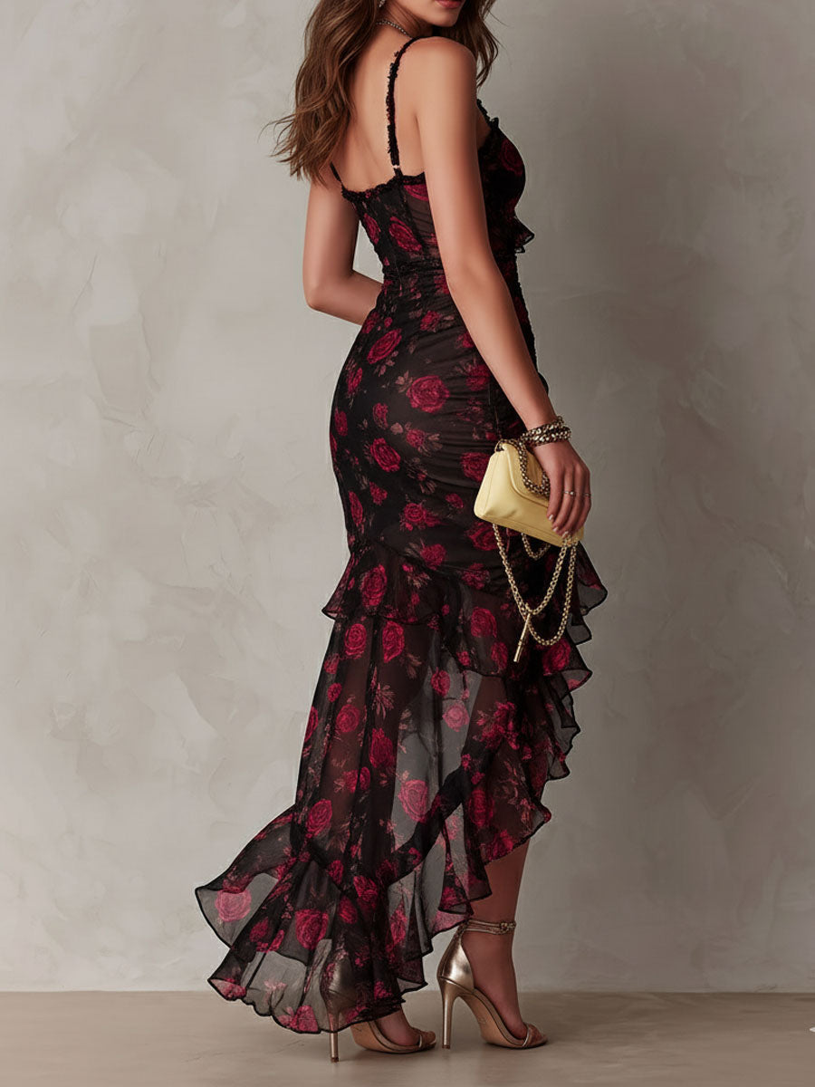 Valeria | Floral Ruffle Maxi Dress