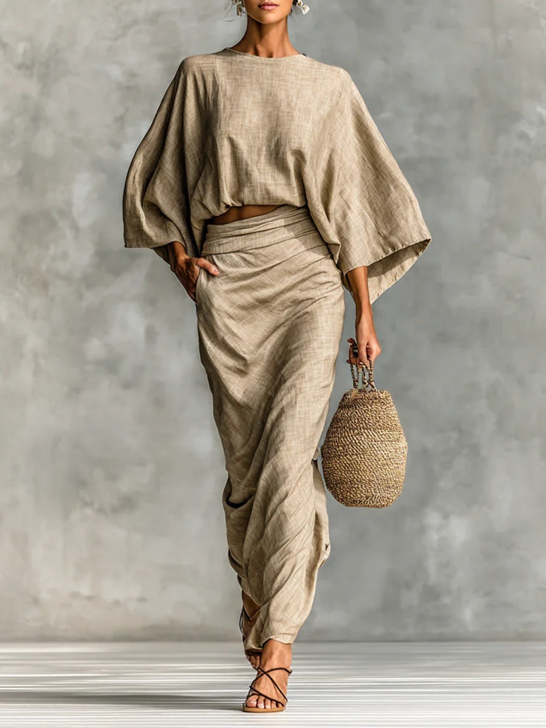 Giulia | Draped Two-Piece Skirt Set