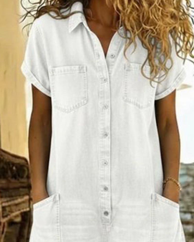Delya - Short Sleeve Playsuit Dress