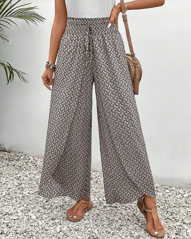 Catherine | Smocked Wide-Leg Pants