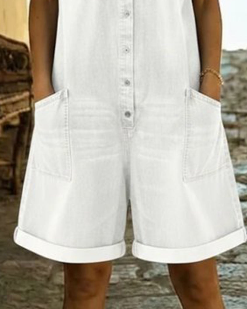 Delya - Short Sleeve Playsuit Dress