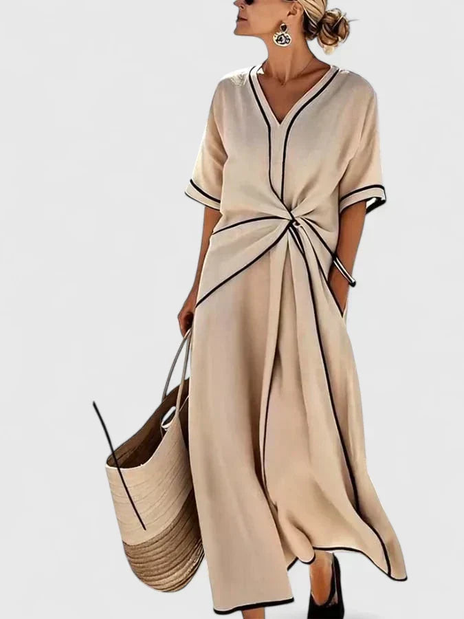 Erykahhh | Draped Twist-Front Maxi Dress
