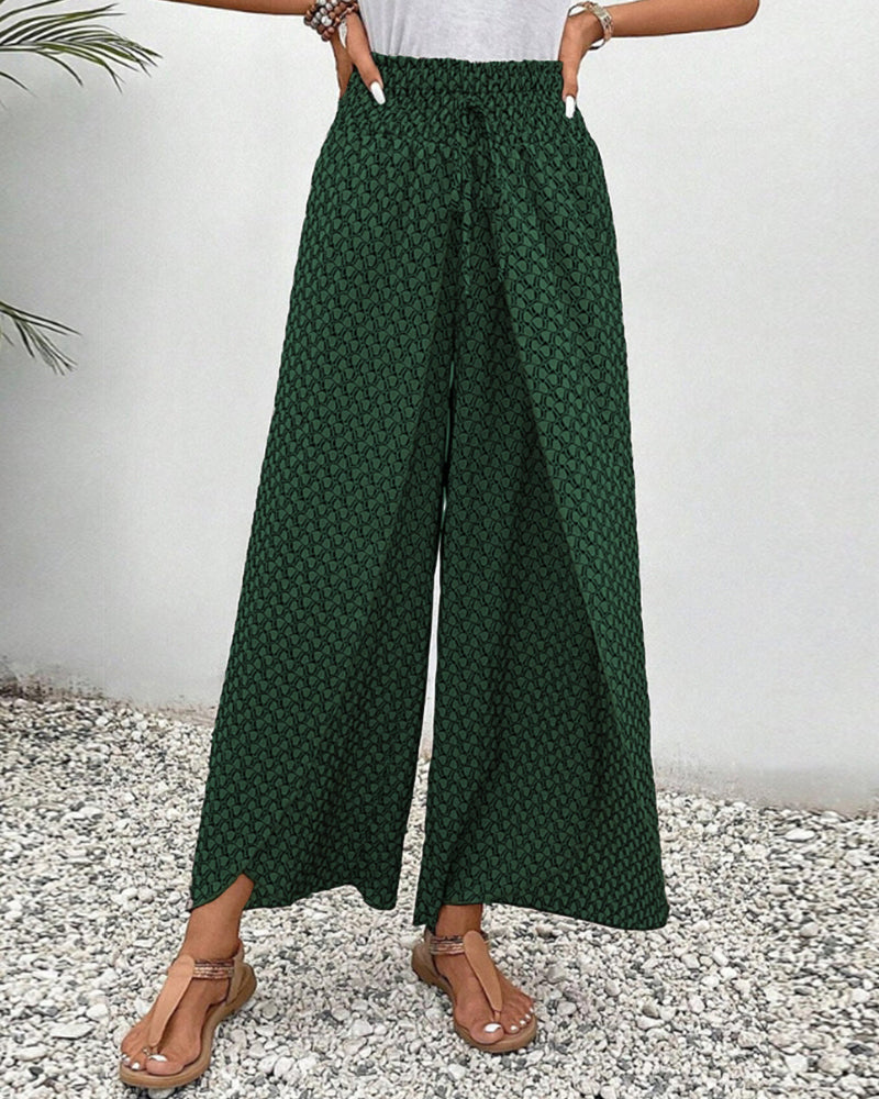 Catherine | Smocked Wide-Leg Pants