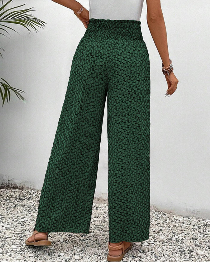 Catherine | Smocked Wide-Leg Pants