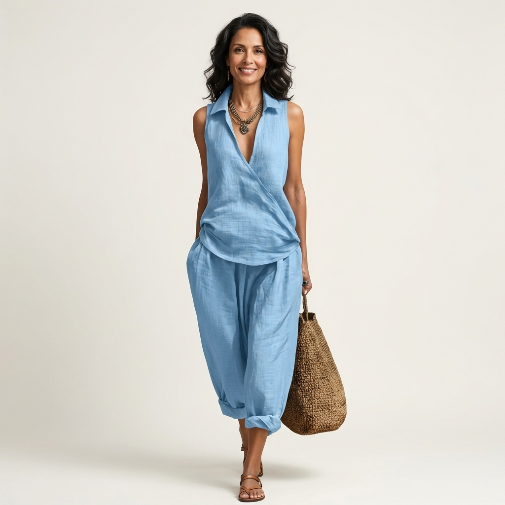 Twilia | Wrap-Top & Wide-Leg Set