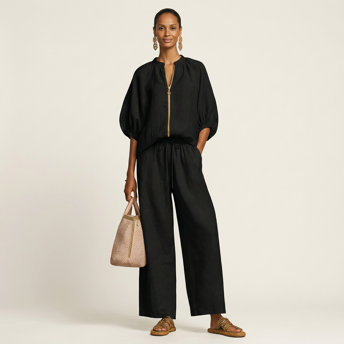 Marlowe | Zip-Front Wide-Leg Set