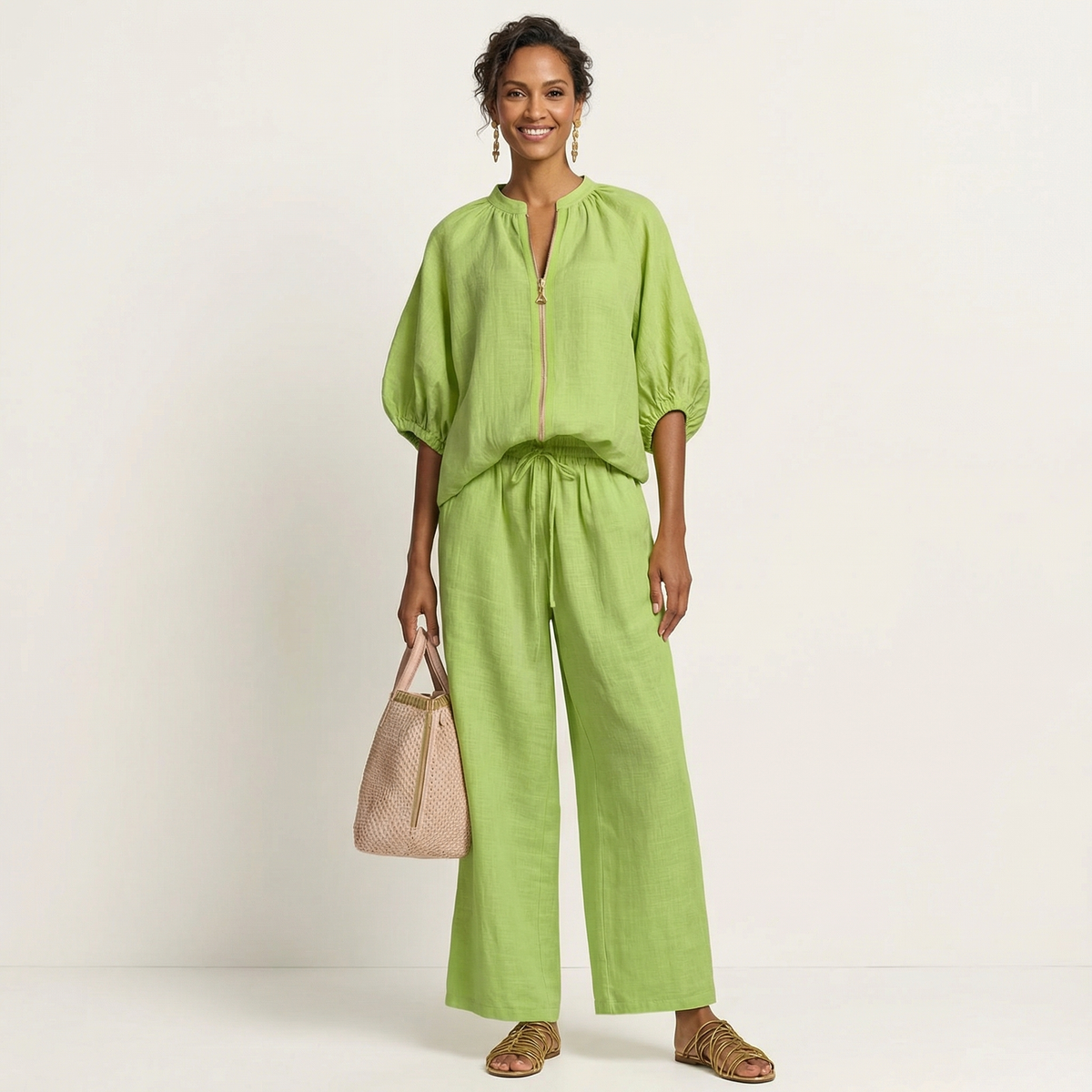 Marlowe | Zip-Front Wide-Leg Set