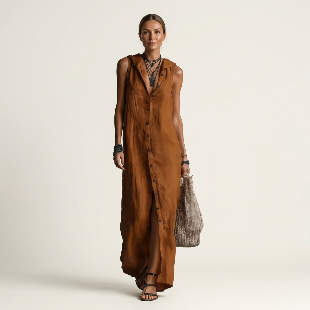 Mirabell | Button-Front Sleeveless Maxi Dress