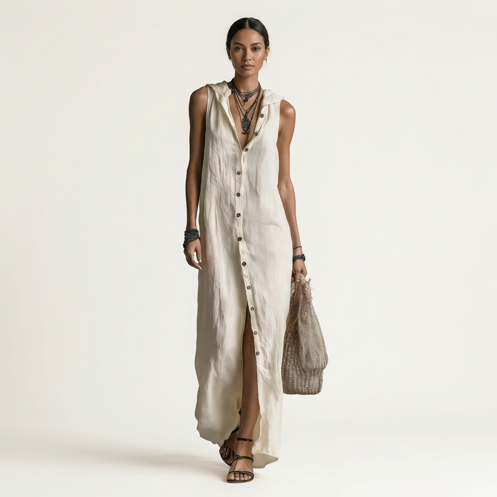 Mirabell | Button-Front Sleeveless Maxi Dress