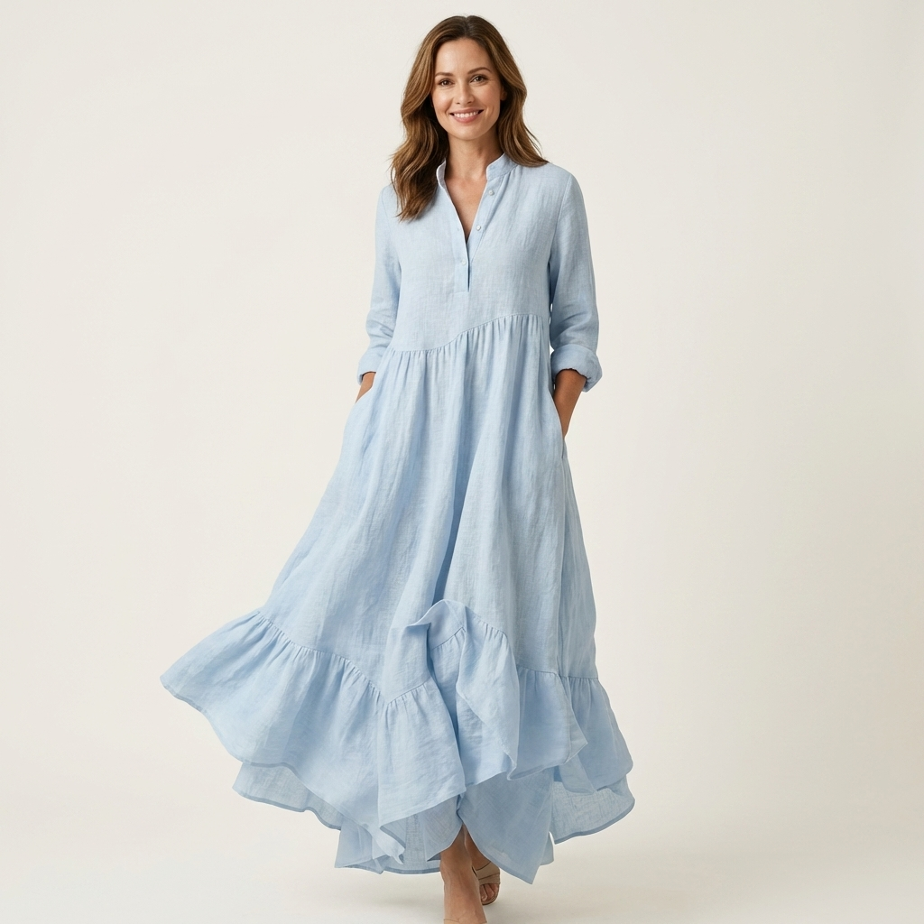 Jilana | Ruffle-Hem Maxi Dress