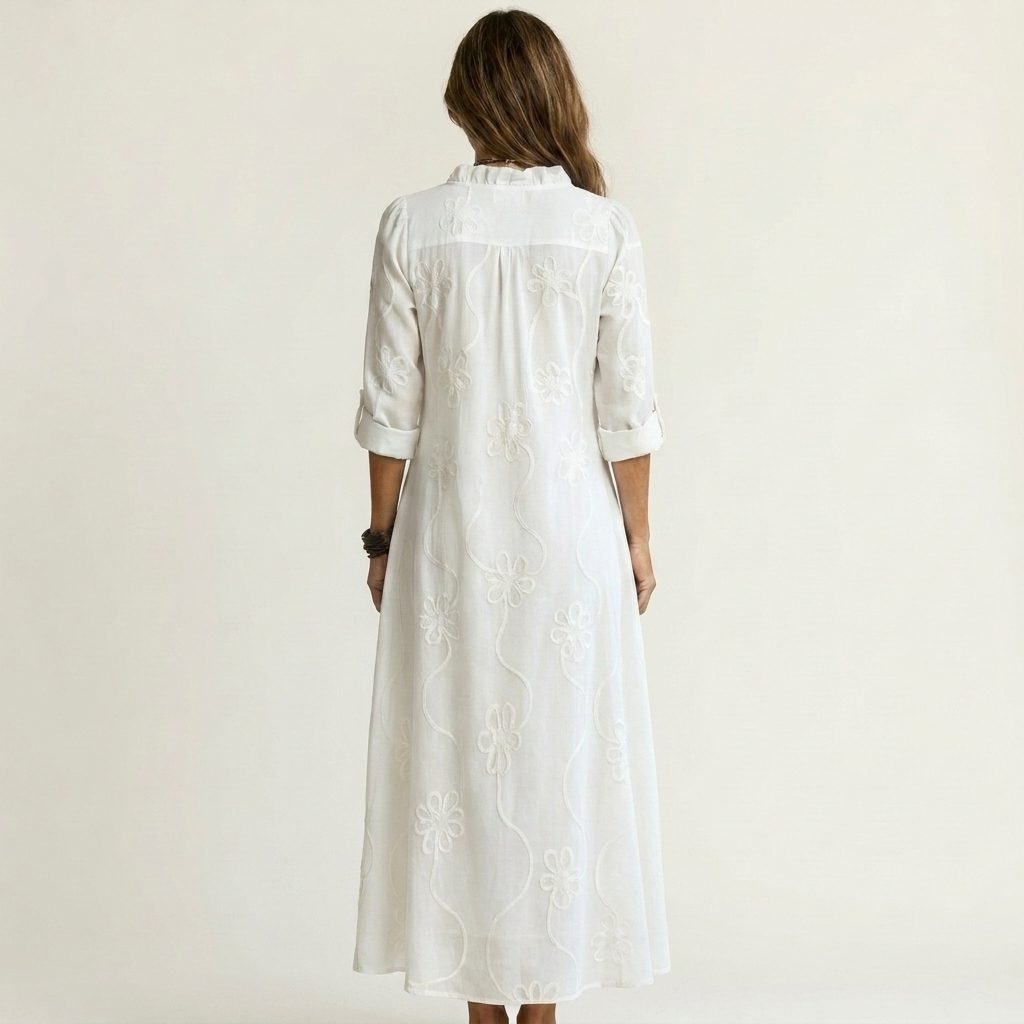 Mariam | Embroidered V-Neck Maxi Dress