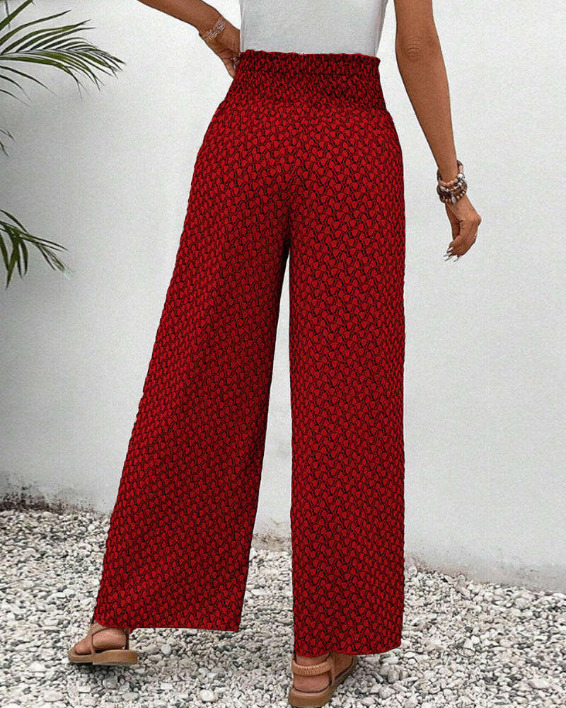 Catherine | Smocked Wide-Leg Pants