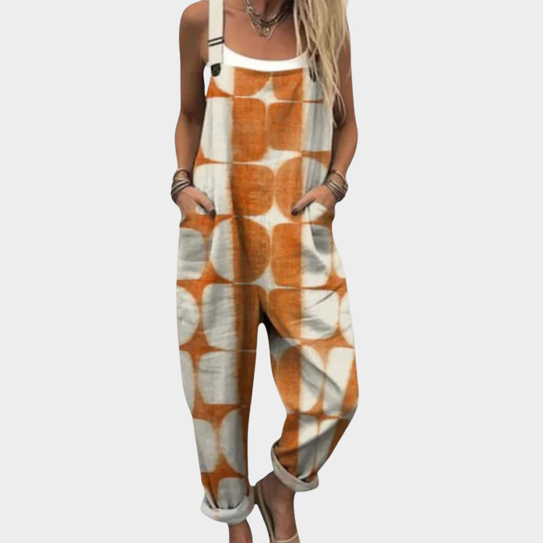 Aurelia | Retro Geometric Print Overalls