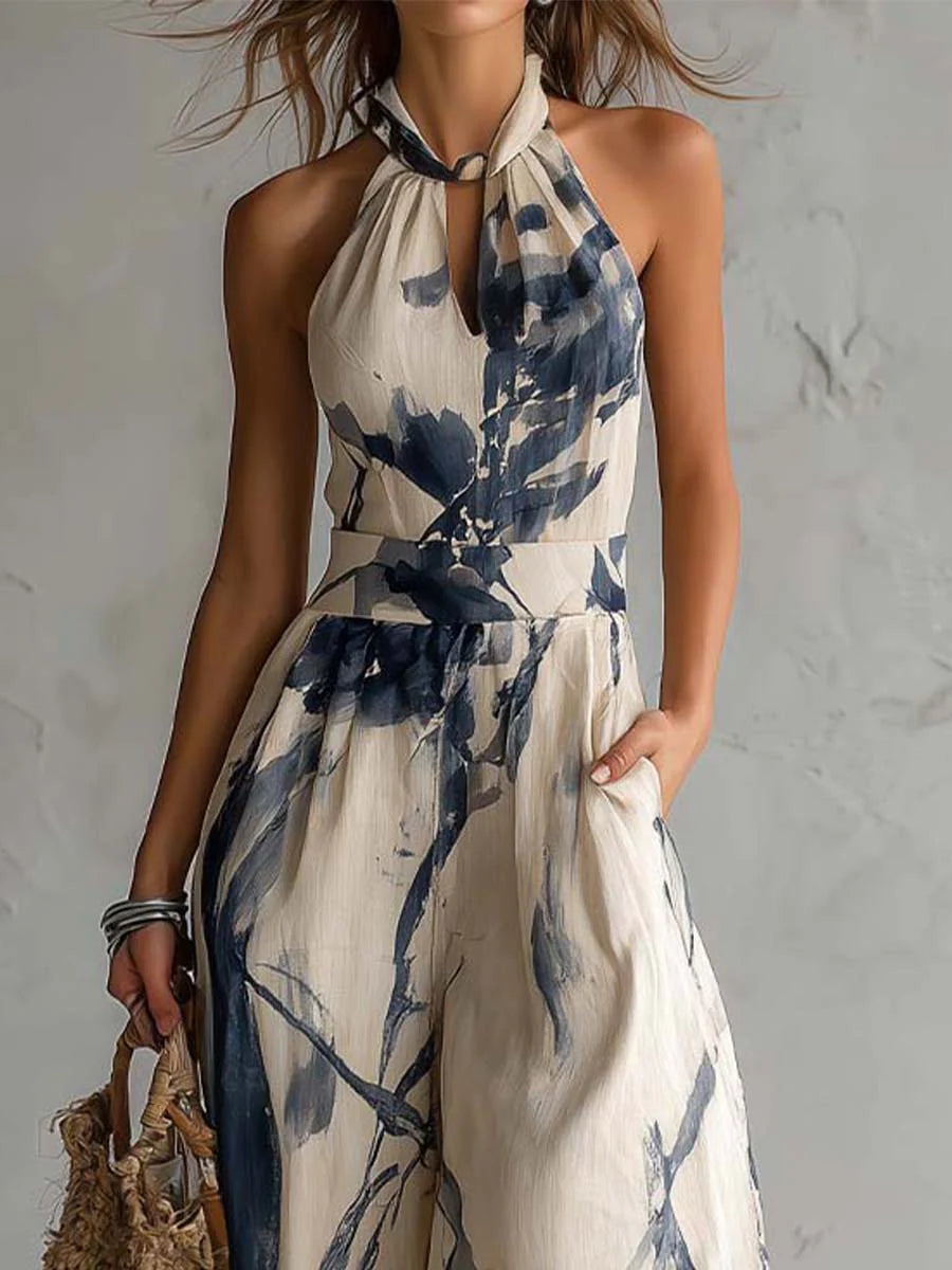 Liora | Ink Wash Wide-Leg Jumpsuit