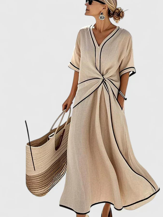 Erykahhh | Draped Twist-Front Maxi Dress