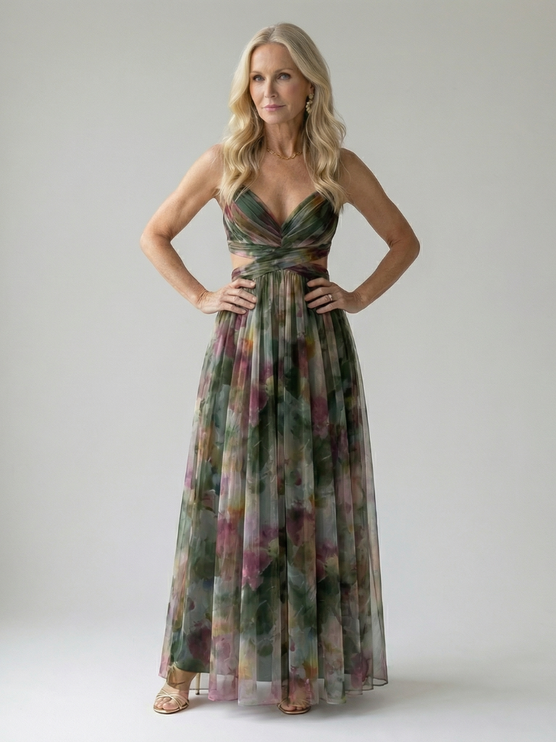Isel | Soft Wrap Floral Maxi Dress