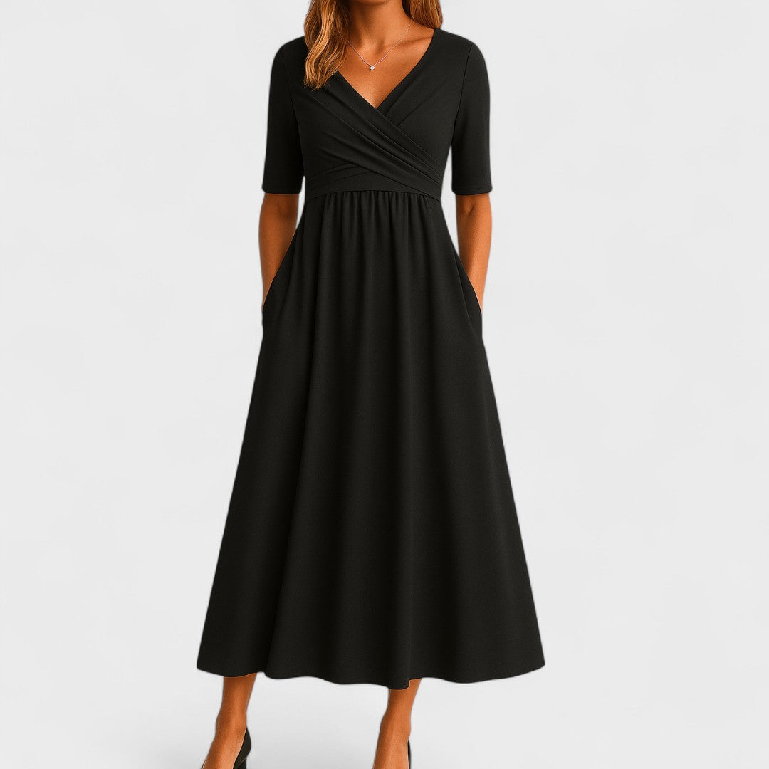 Ida | Elegant Wrap-Style Midi Dress