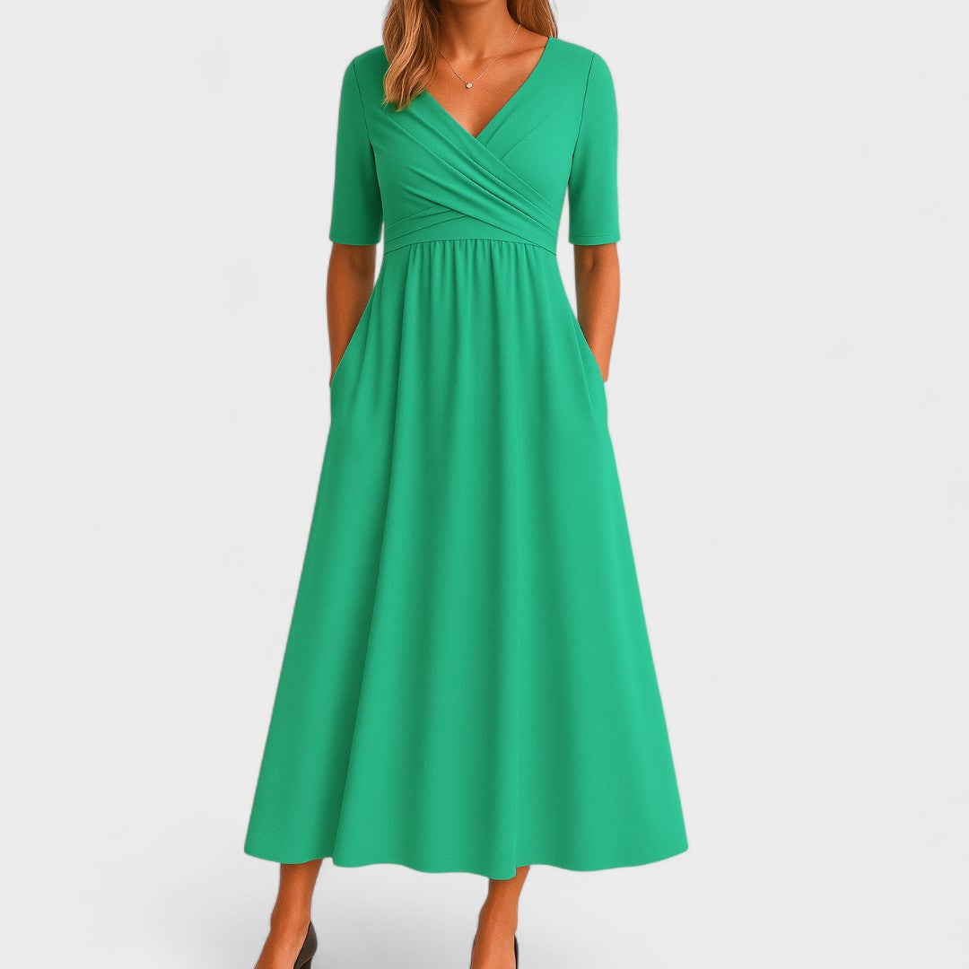 Ida | Elegant Wrap-Style Midi Dress