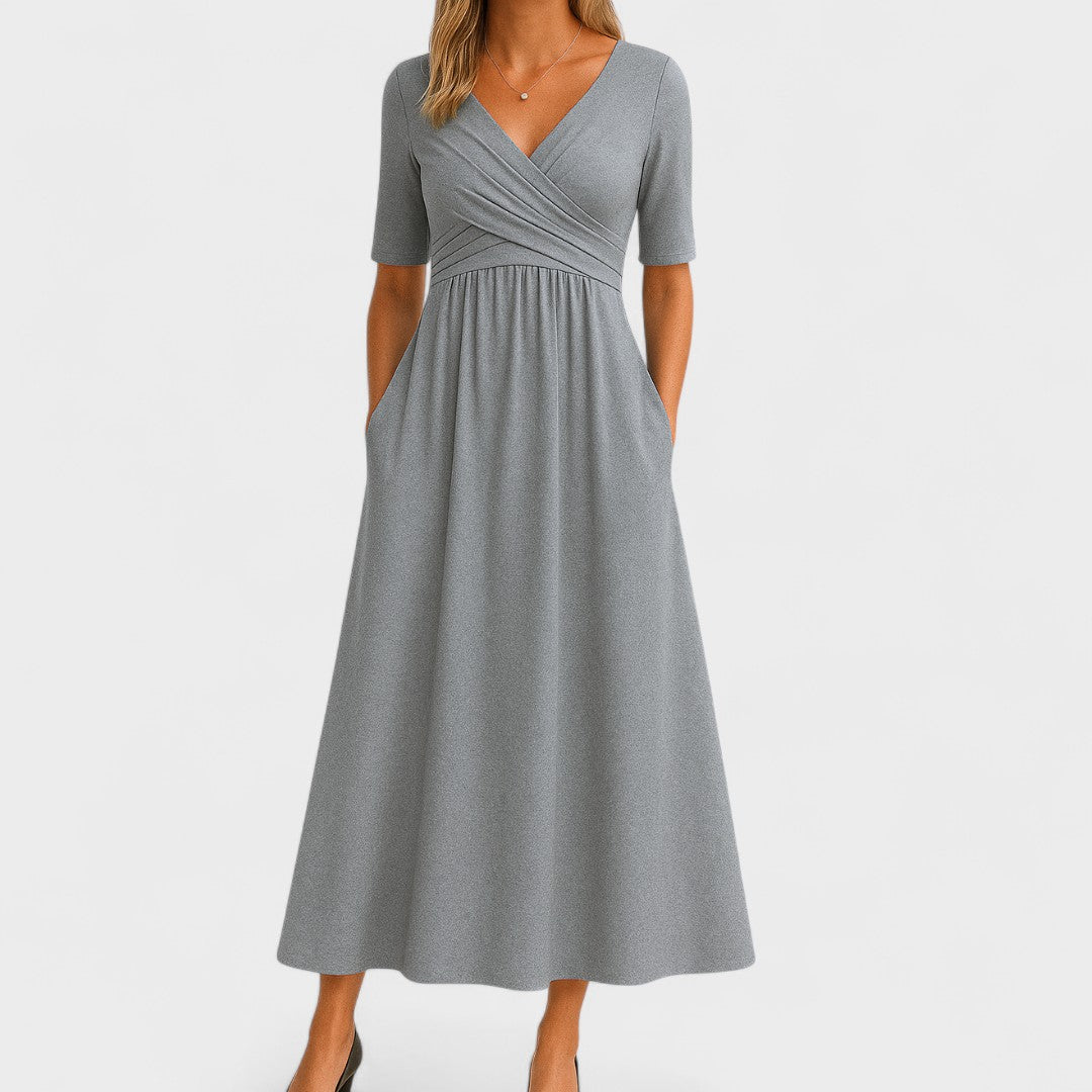 Ida | Elegant Wrap-Style Midi Dress