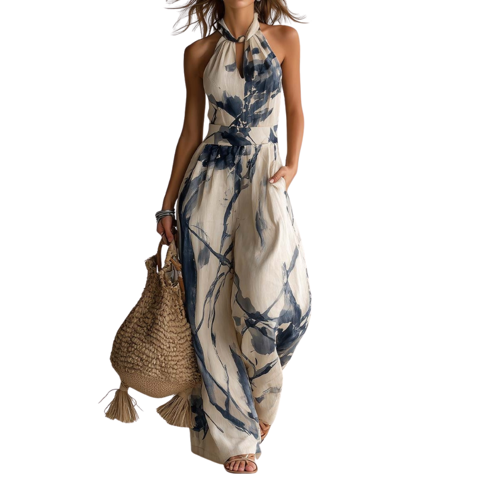 Giada | Artistic Halter-Neck Jumpsuit