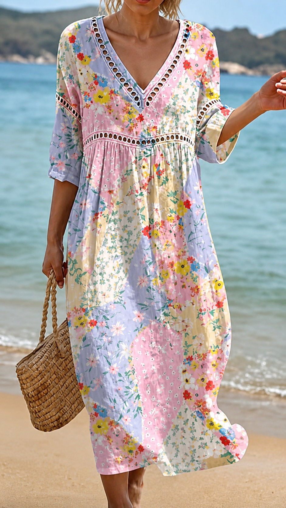 Amara | Pastel Floral Midi Dress