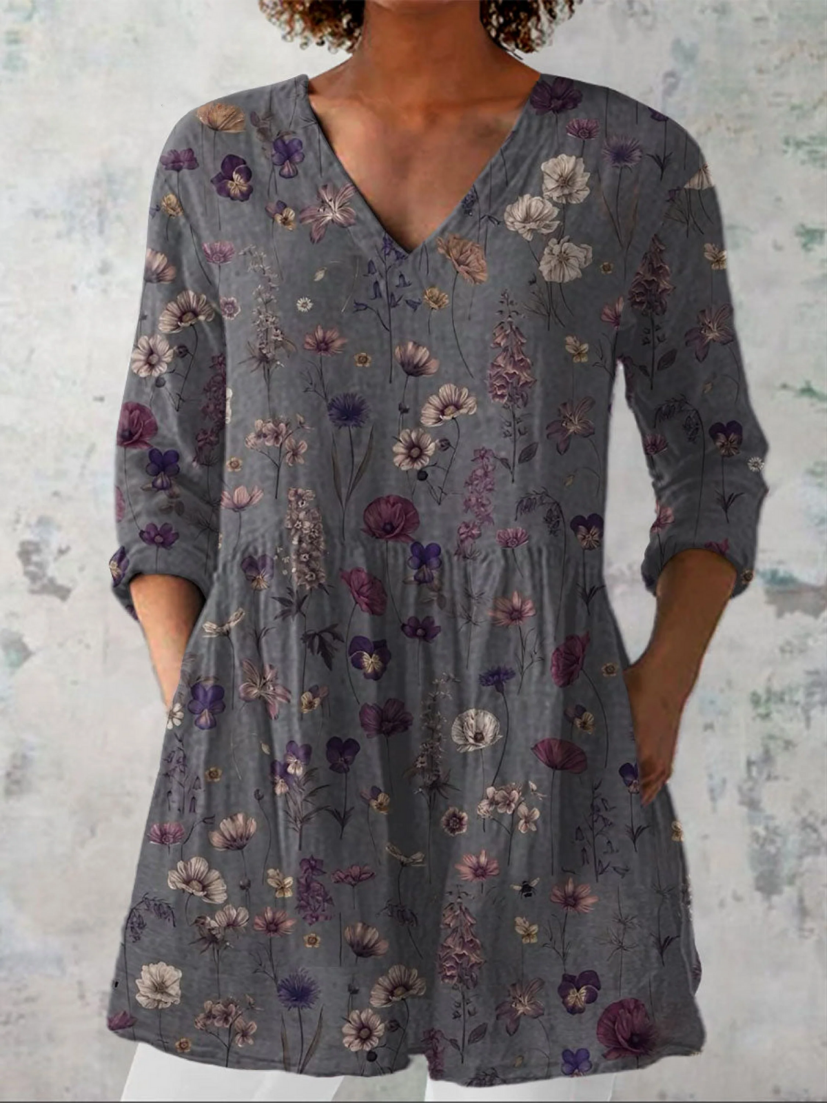 Audrey | Vintage Ditsy Floral Tunic