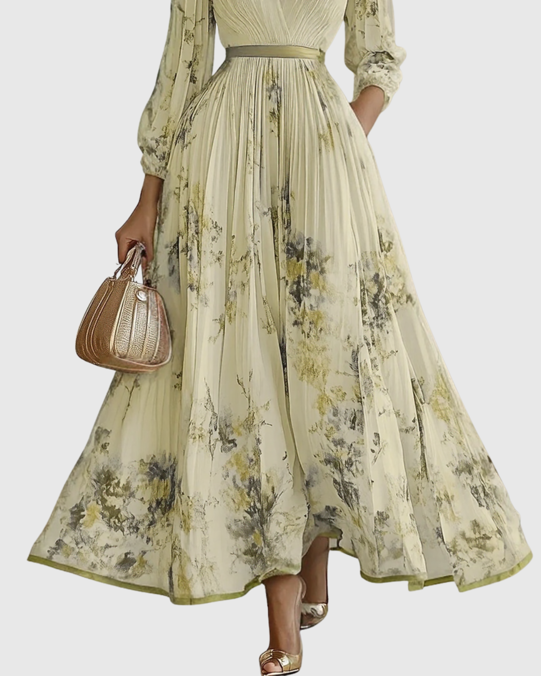 Rowella | Elegant V-Neck Midi Dress