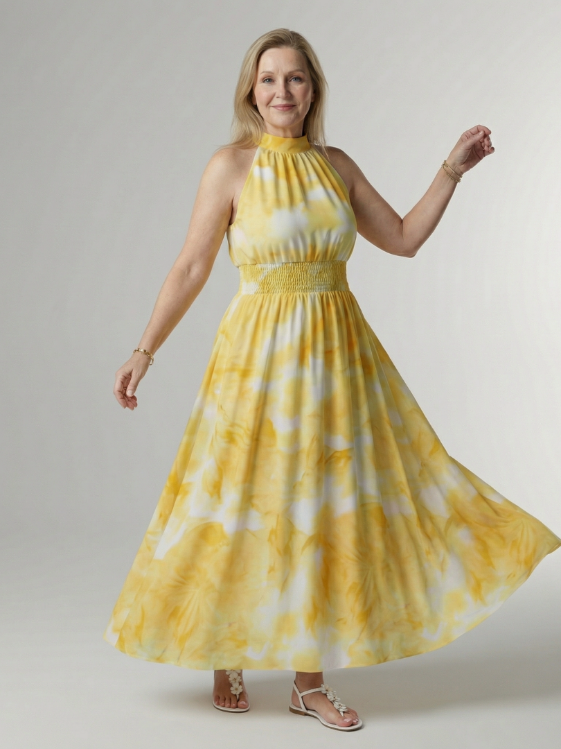 Sylin | Gathered Flowing Maxi Dress