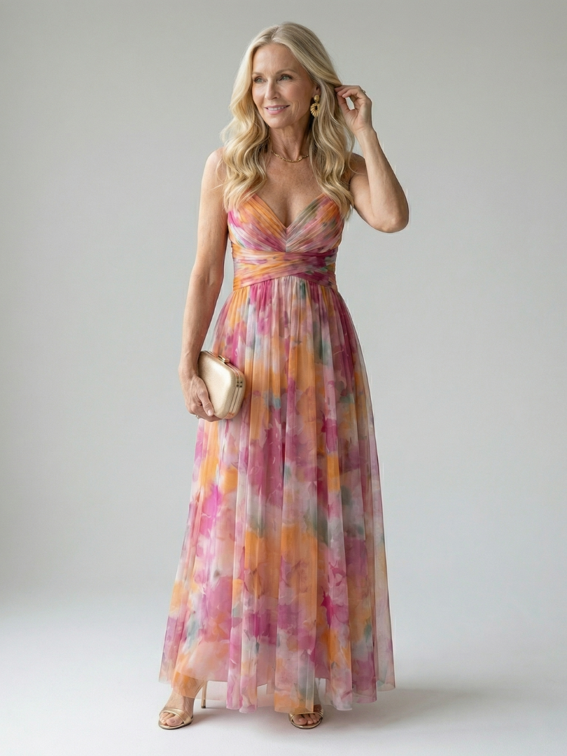 Isel | Soft Wrap Floral Maxi Dress