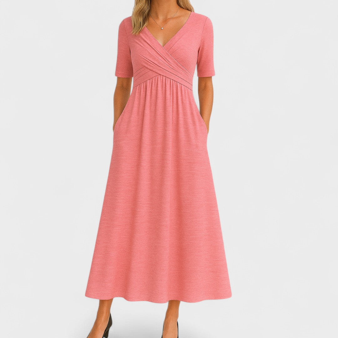 Ida | Elegant Wrap-Style Midi Dress