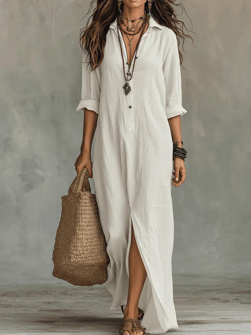 Alessia | Effortless Button-Front Maxi Dress