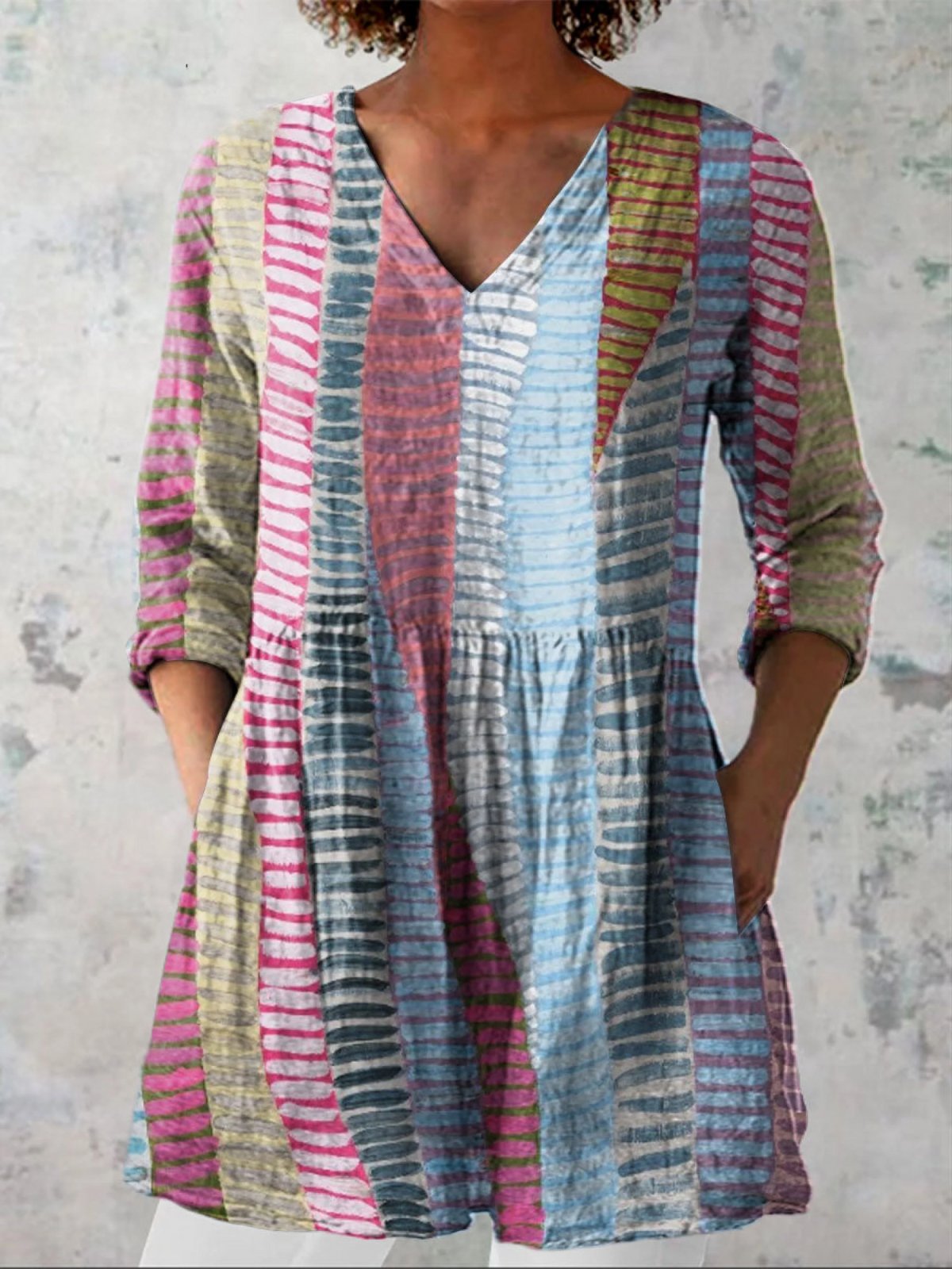 Anais | Striped Bohemian Tunic