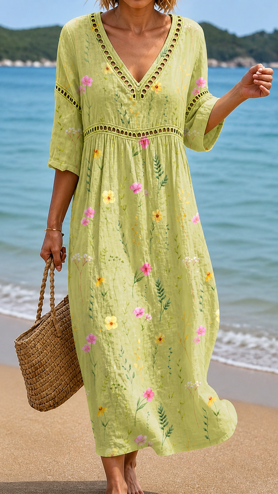 Celestine | Delicate Floral Midi Dress