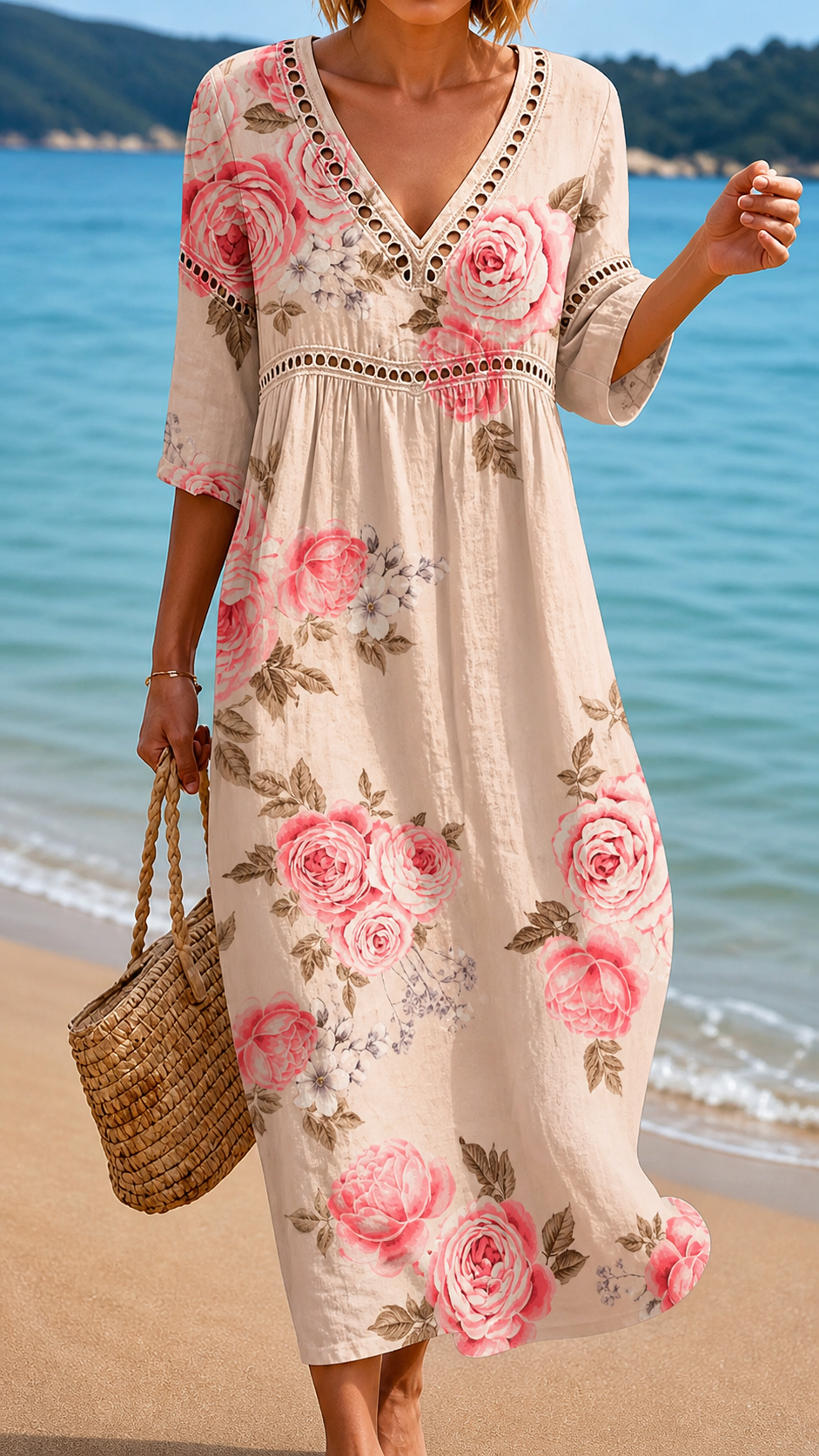 Rosalia | Romantic Rose Midi Dress