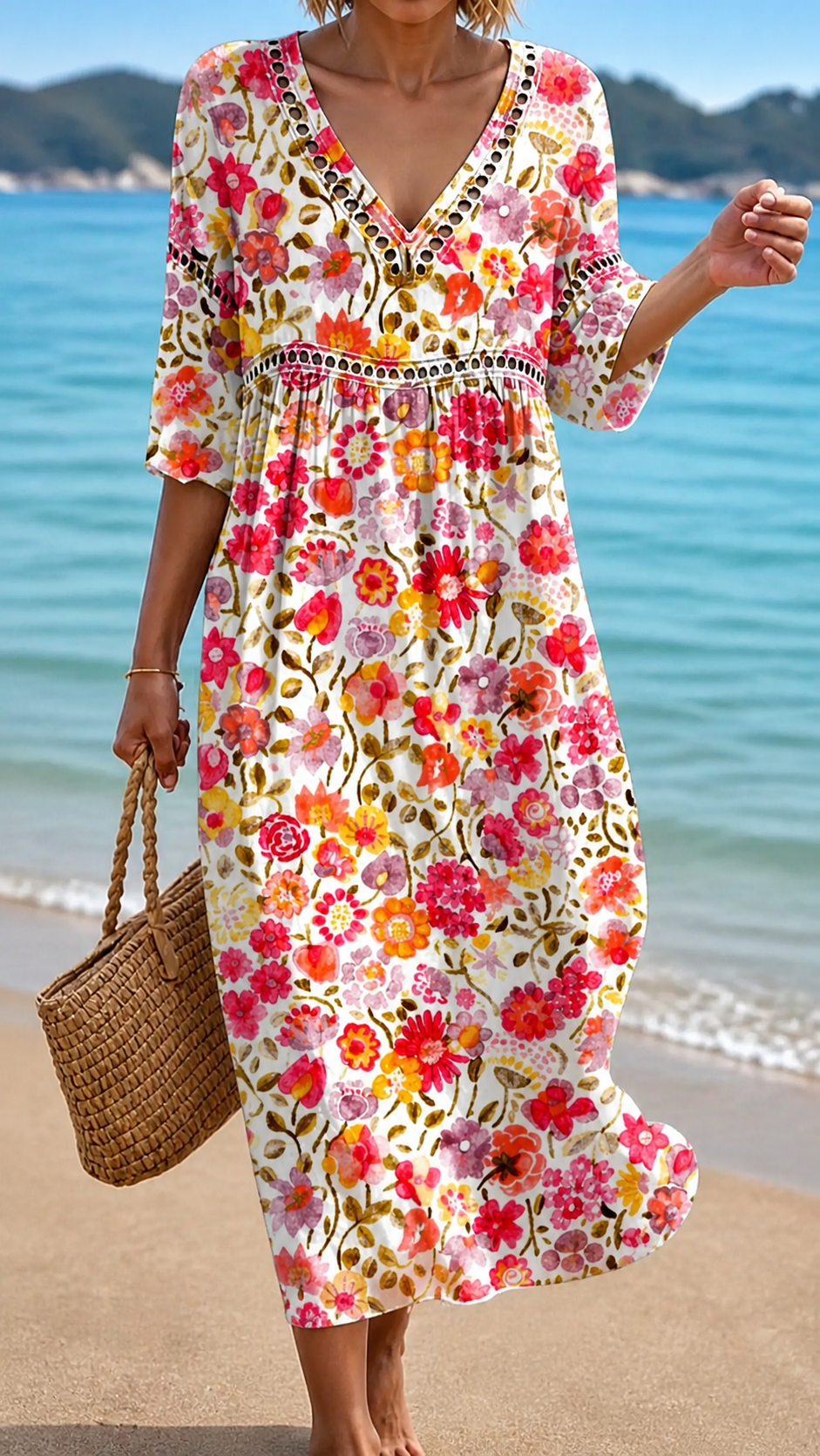 Rosalie | Vibrant Floral Midi Dress