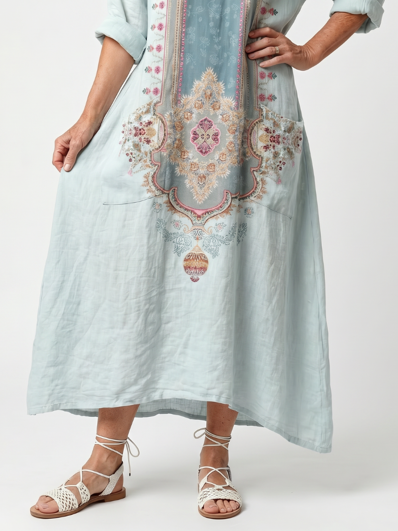 Kassiani | Ornate Panel Embroidered Midi Dress