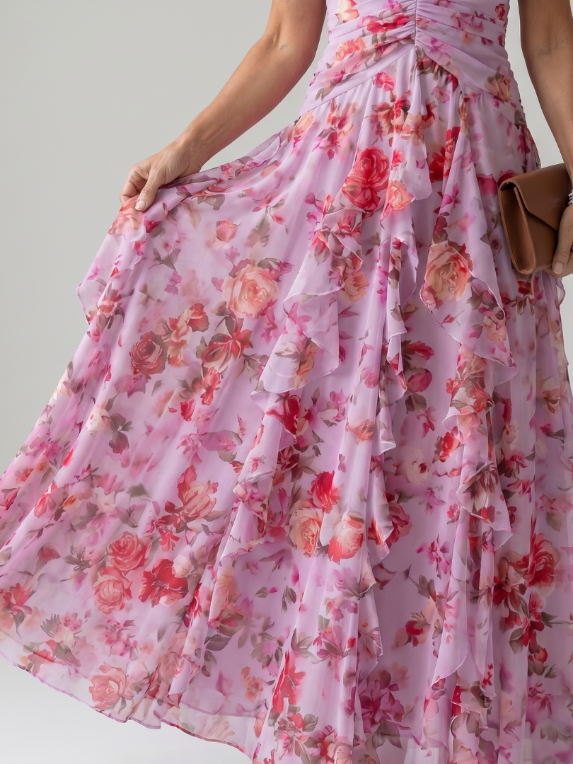 Nori | Halter Neck Floral Maxi Dress
