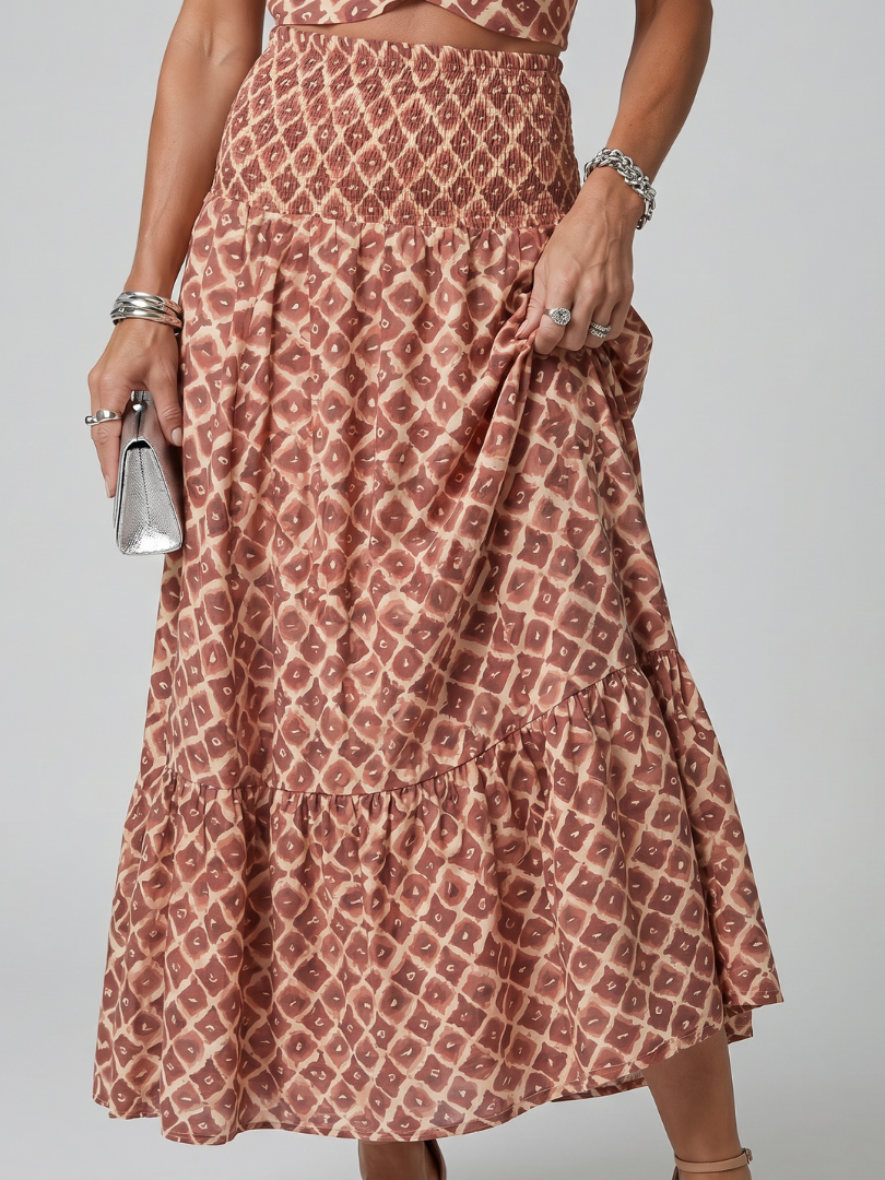 Amira | Cross-Front Print Maxi Dress