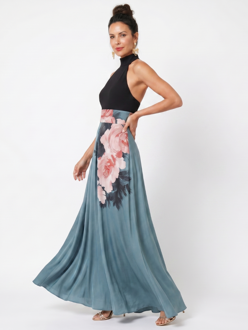 Olympas | Halter Floral Maxi Dress