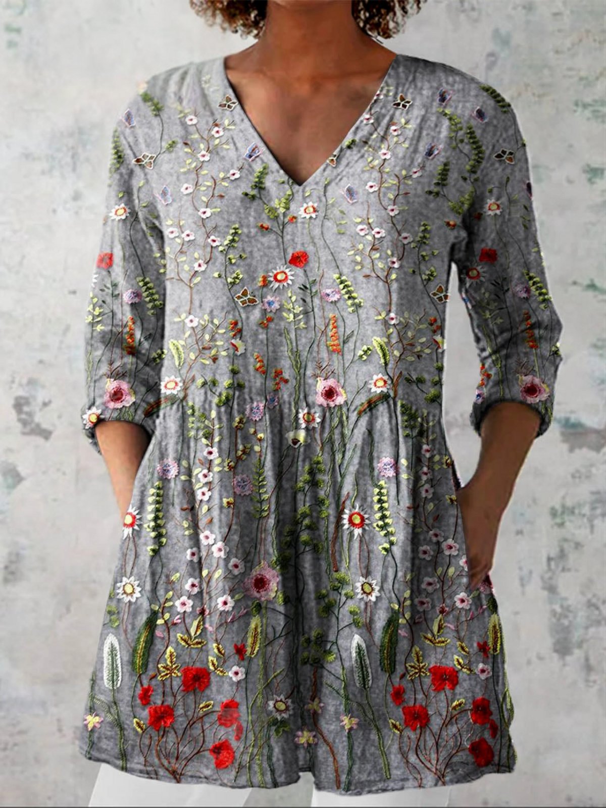 Amelie | Delicate Floral Print Tunic