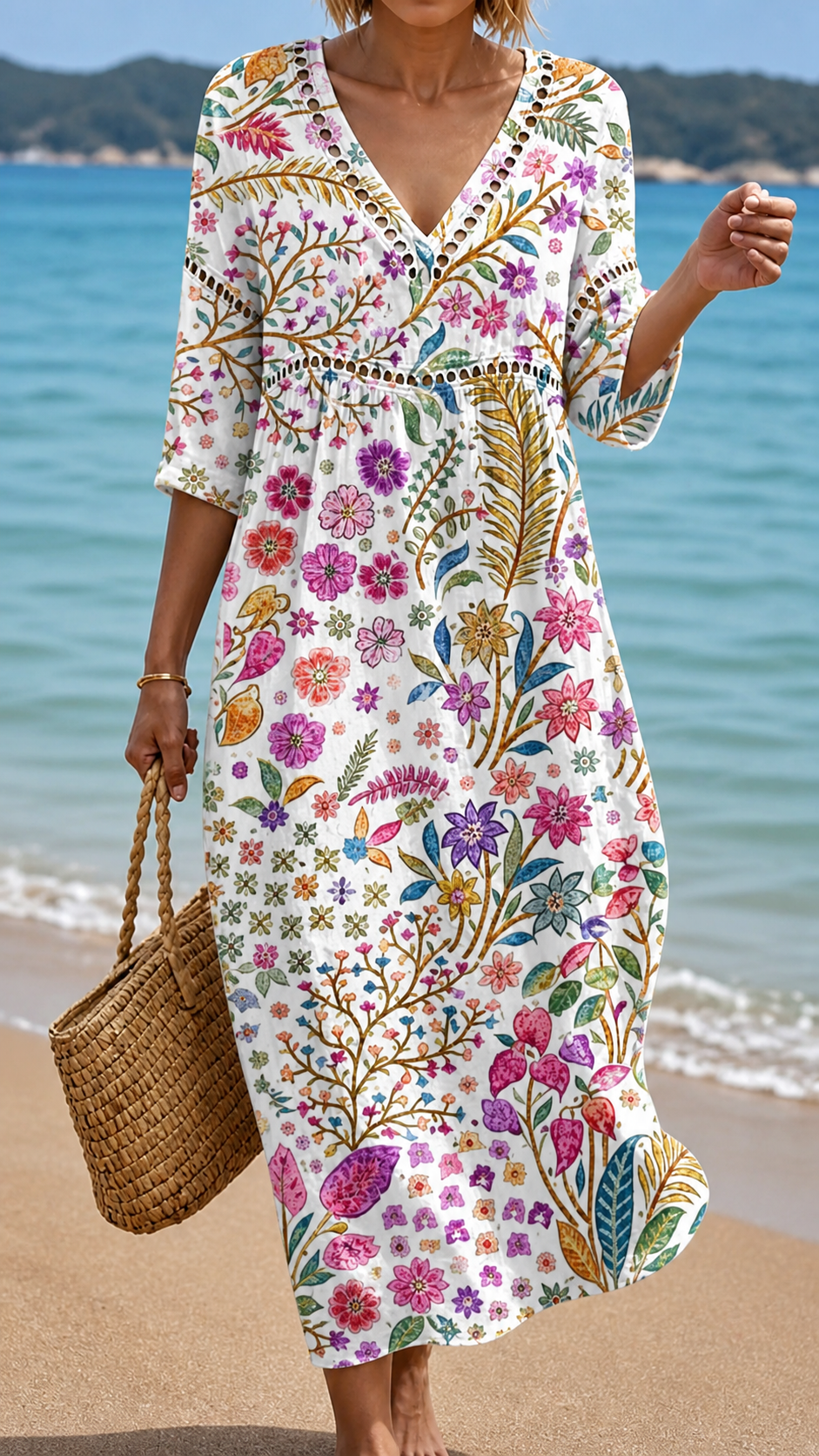 Liliana | Colourful Wildflower Midi Dress