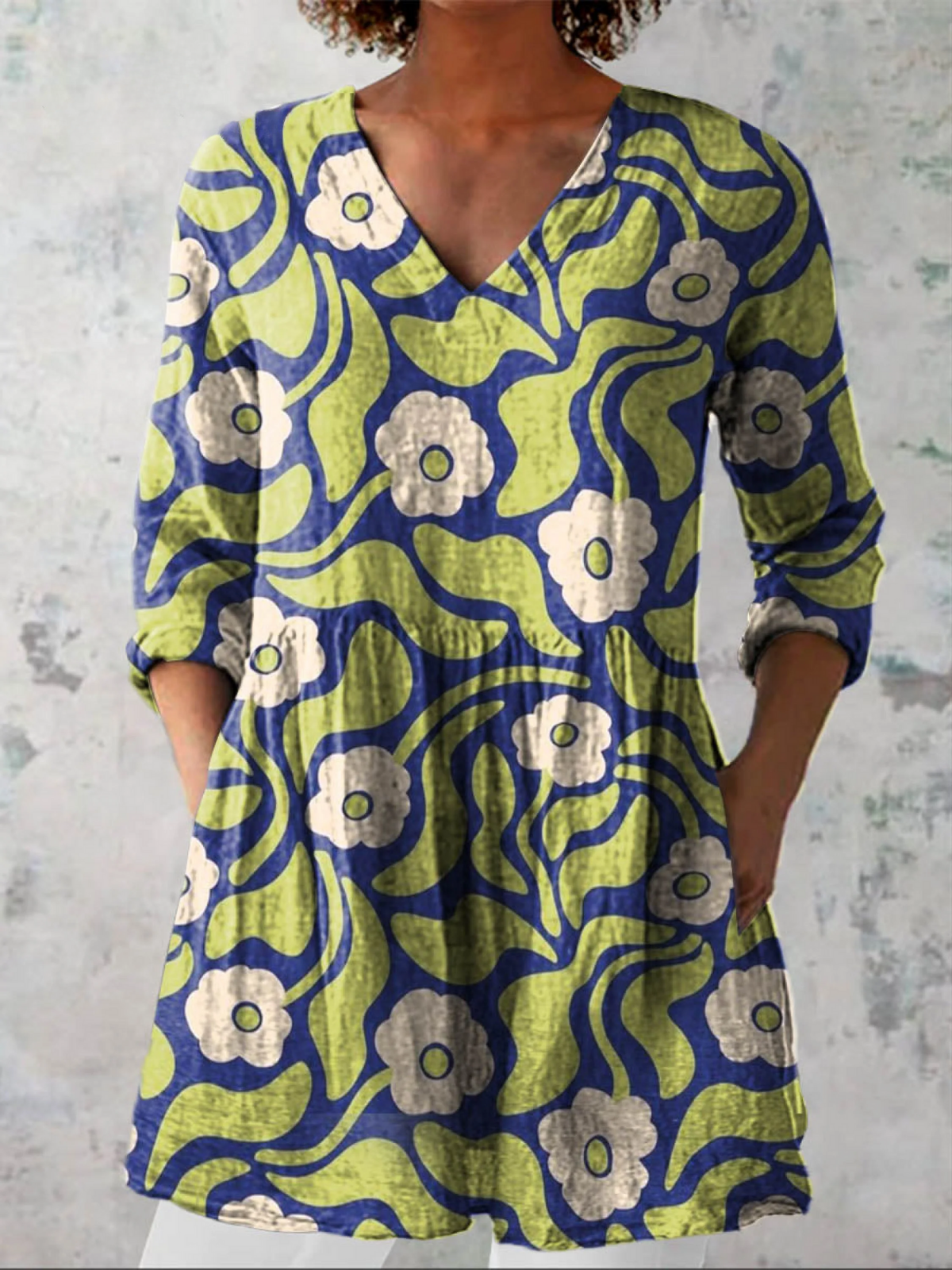 Elodie | Abstract Botanical Print Tunic