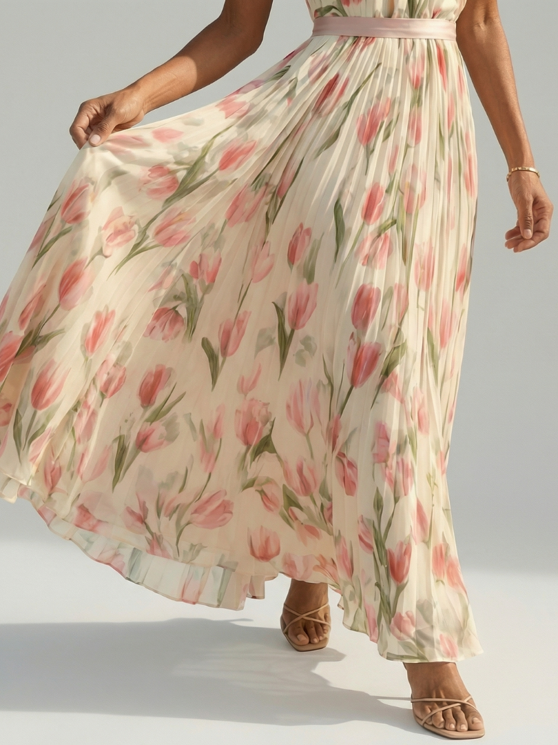 Aurelle | Halter Floral Maxi Dress
