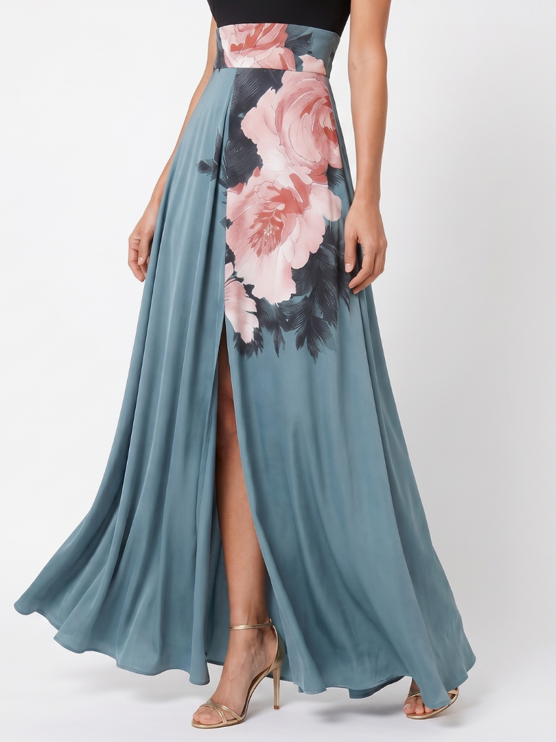 Olympas | Halter Floral Maxi Dress