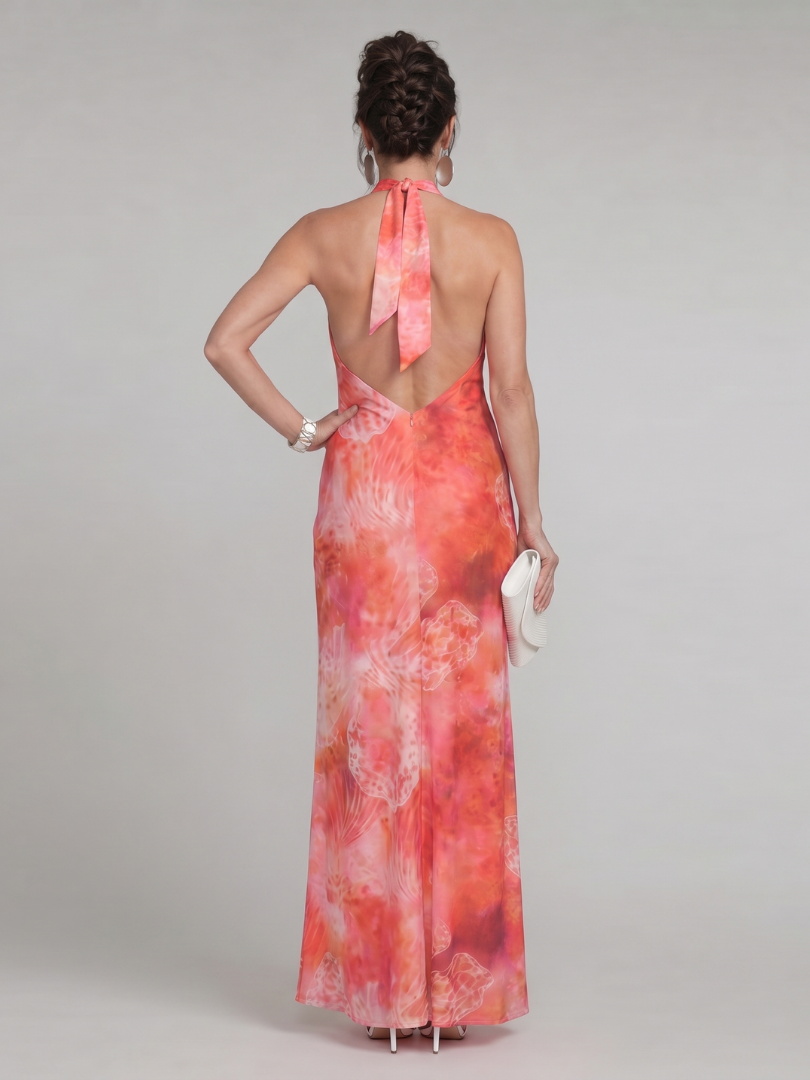 Coraline | Halter Print Maxi Dress