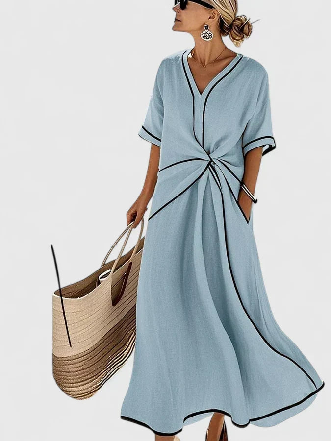 Erykahhh | Draped Twist-Front Maxi Dress
