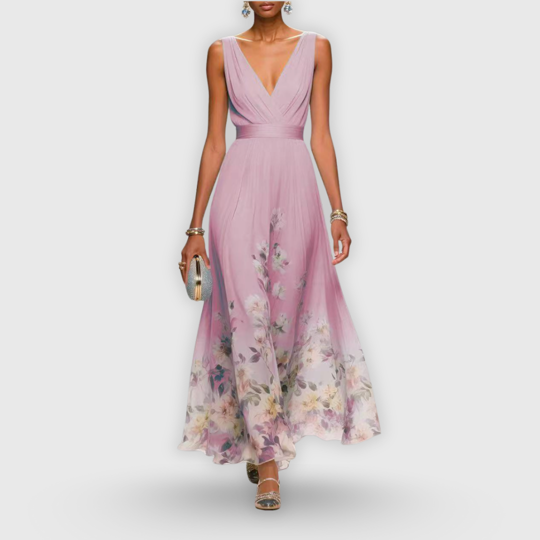 Madeline | Floral V-Neck Maxi Dress