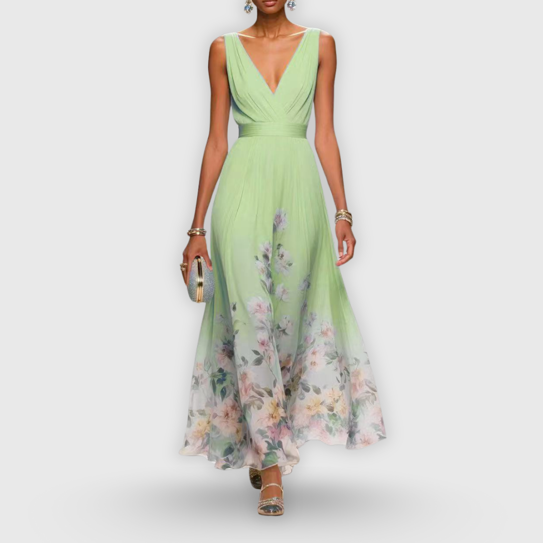 Madeline | Floral V-Neck Maxi Dress
